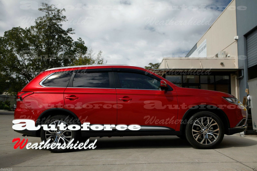 Installed View - Mitsubishi Outlander (2012-2023): Premium Window Visors