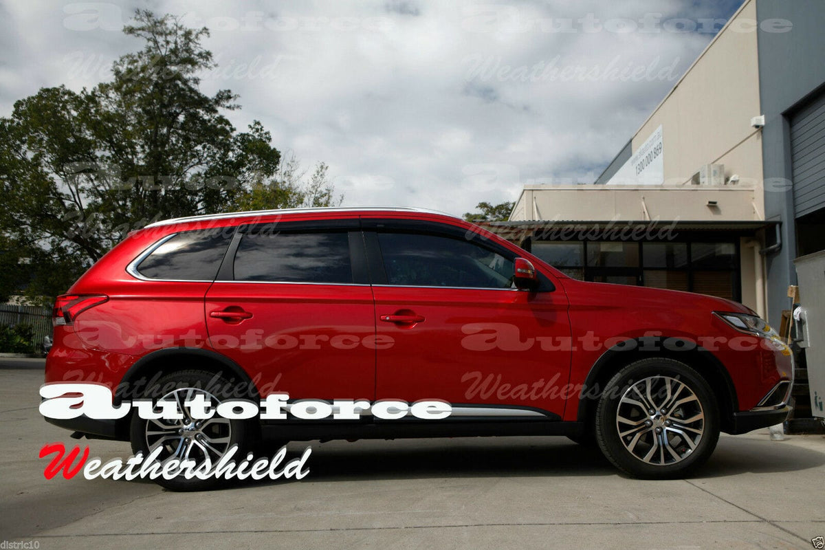Installed View - Mitsubishi Outlander (2012-2023): Premium Window Visors