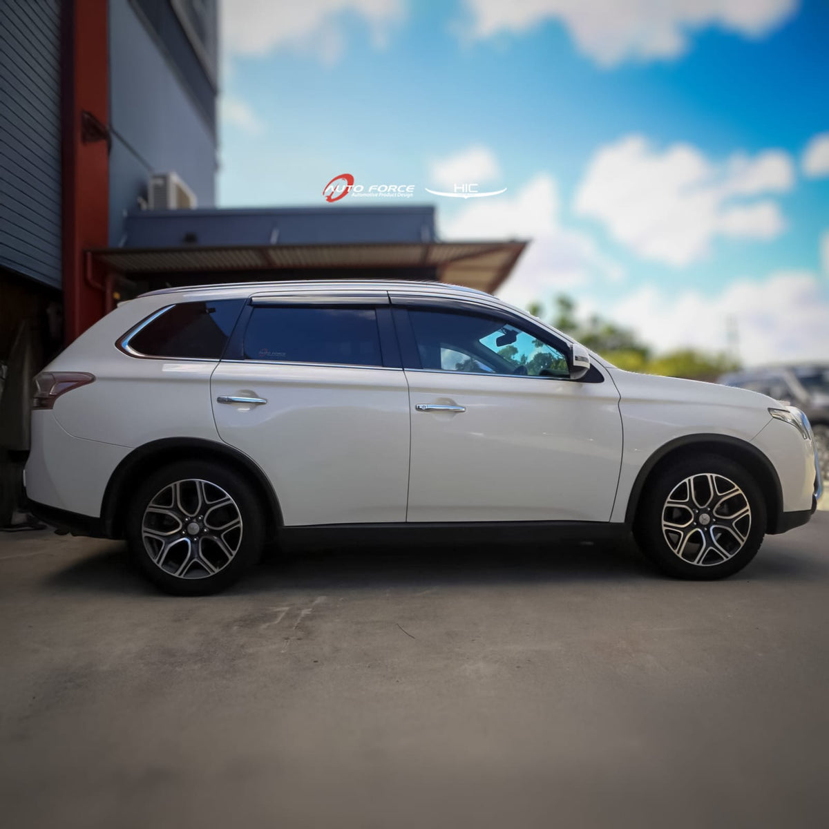 Installed View - Mitsubishi Outlander (2012-2023): Premium Window Visors