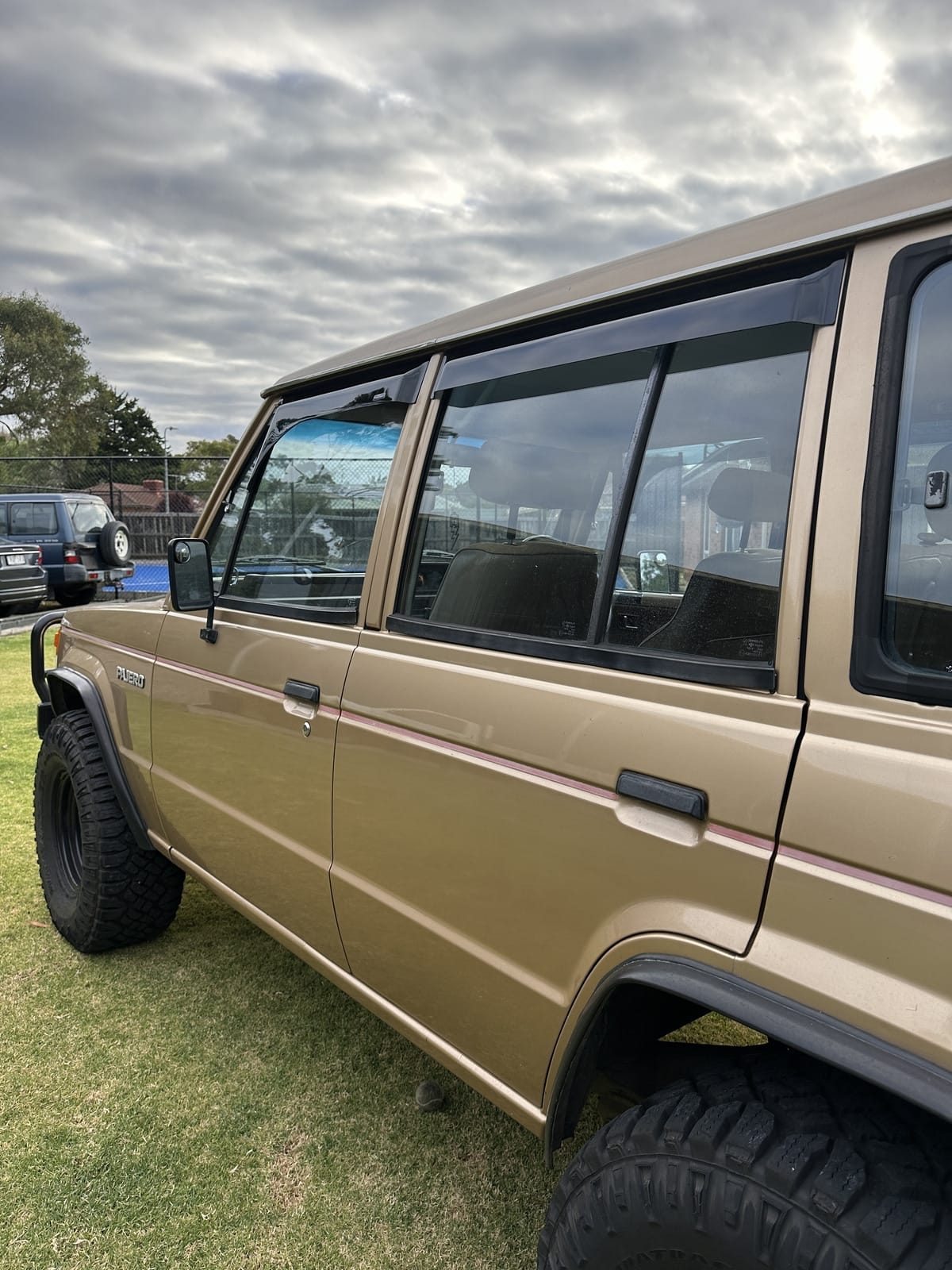 Installed View - Mitsubishi Pajero (1982-1991): Premium Window Visors