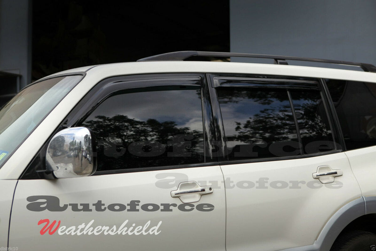Installed View - Mitsubishi Pajero (2000-2006): Premium Window Visors