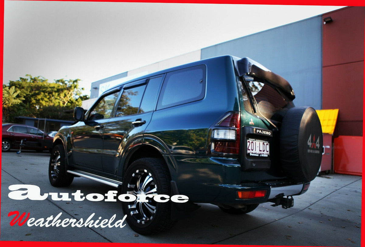 Installed View - Mitsubishi Pajero (2000-2006): Premium Window Visors