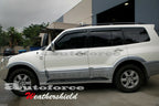 Installed View - Mitsubishi Pajero (2006-2020): Premium Window Visors