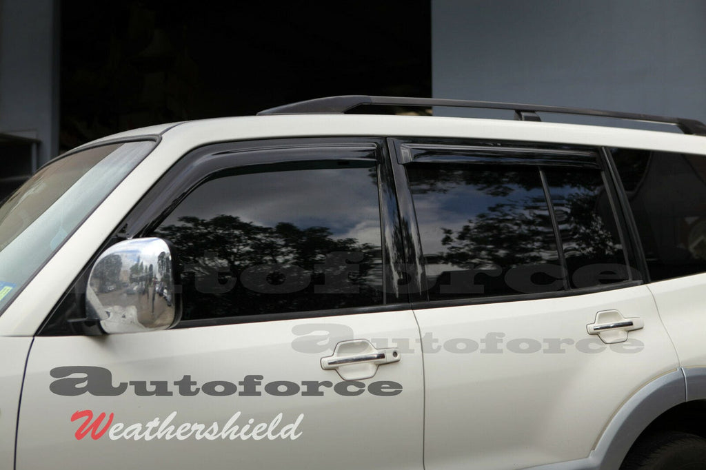 Installed View - Mitsubishi Pajero (2006-2020): Premium Window Visors