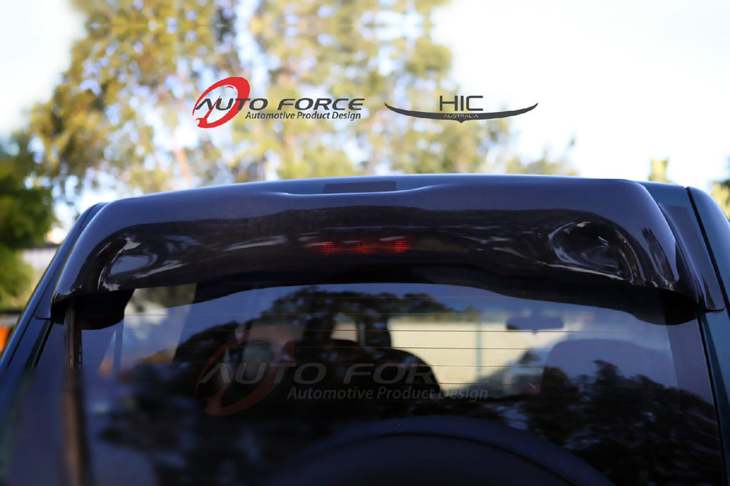 Installed View - Mitsubishi Pajero NM NP (1999-2006): Premium Roof Spoiler Dust Deflector