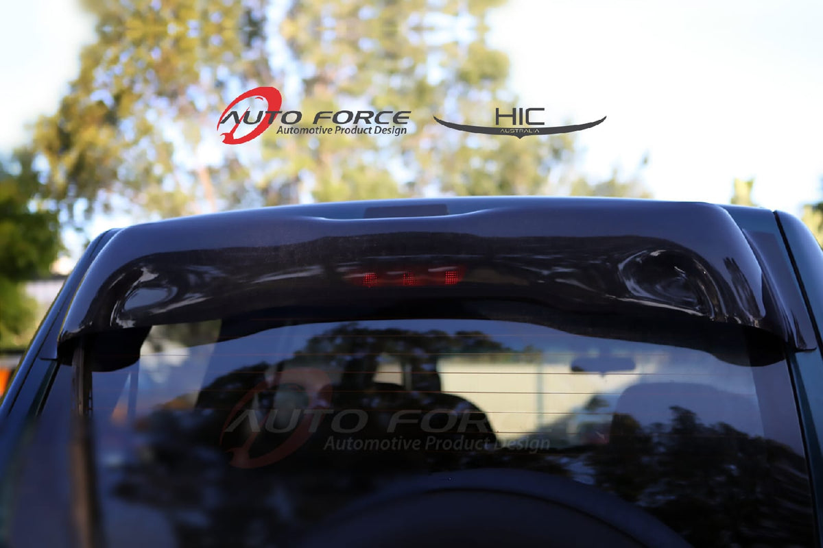 Installed View - Mitsubishi Pajero NM NP (1999-2006): Premium Roof Spoiler Dust Deflector