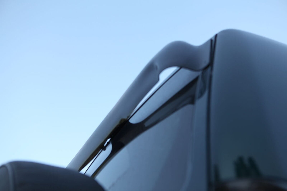 Installed View - Mitsubishi Pajero NM NP (1999-2006): Premium Roof Spoiler Dust Deflector