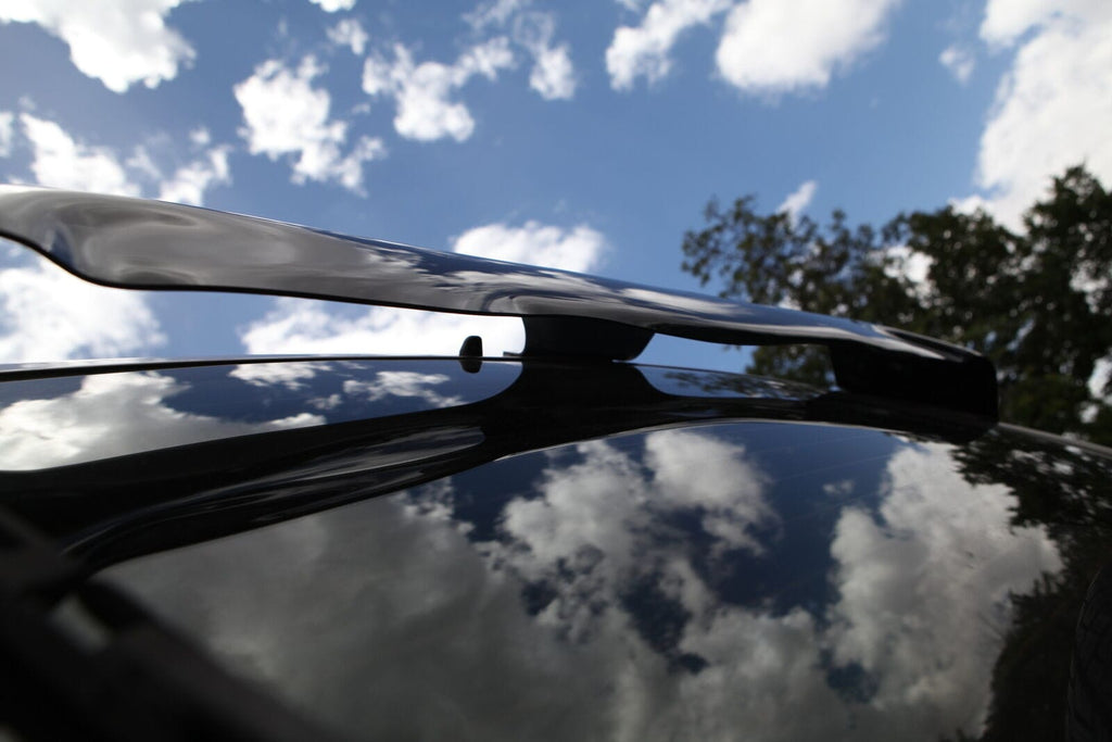 Installed View - Mitsubishi Pajero NM NP (1999-2006): Premium Roof Spoiler Dust Deflector