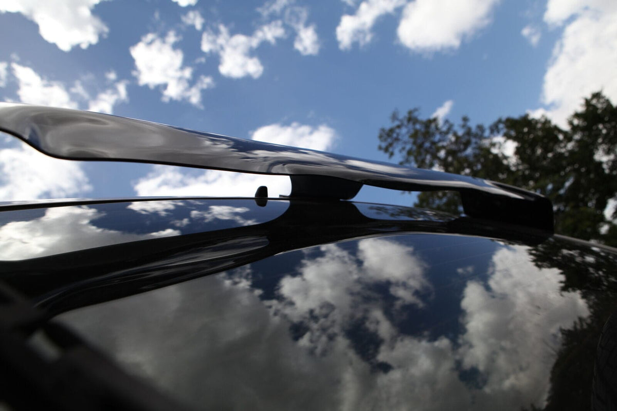 Installed View - Mitsubishi Pajero NM NP (1999-2006): Premium Roof Spoiler Dust Deflector