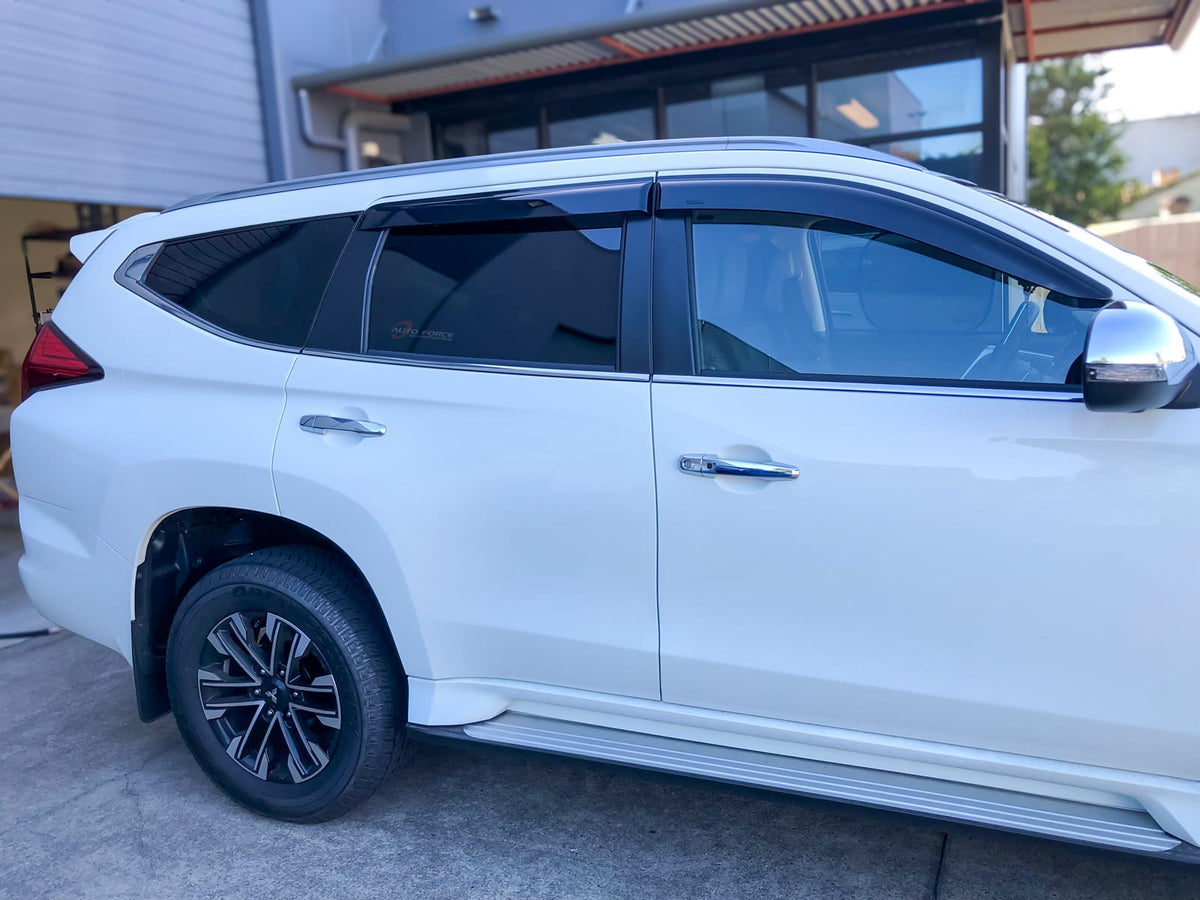 Installed View - Mitsubishi Pajero Sport QE / QF (2015-2023): Premium Window Visors