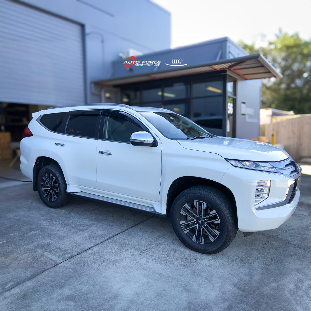 Installed View - Mitsubishi Pajero Sport QE / QF (2015-2023): Premium Window Visors