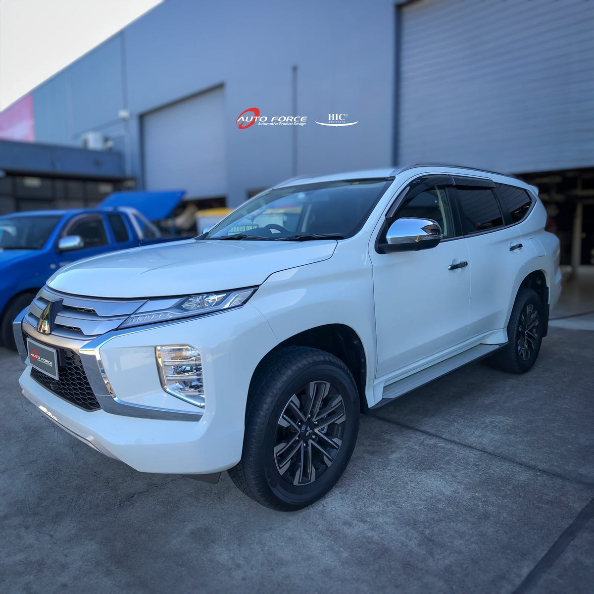 Installed View - Mitsubishi Pajero Sport QE / QF (2015-2023): Premium Window Visors