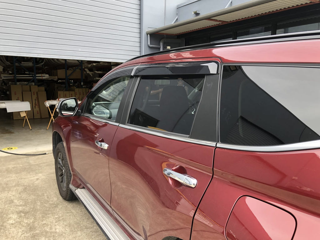 Installed View - Mitsubishi Pajero Sport QE / QF (2015-2023): Premium Window Visors