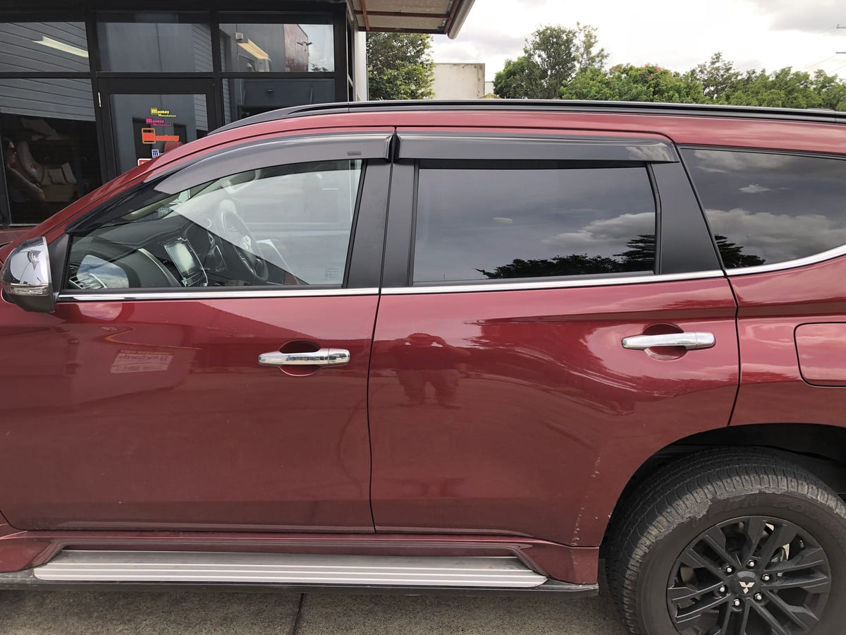 Installed View - Mitsubishi Pajero Sport QE / QF (2015-2023): Premium Window Visors