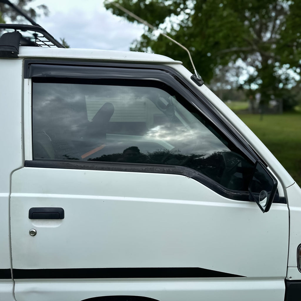 Installed View - Mitsubishi Starwagon (1986-1993): Premium Window Visors