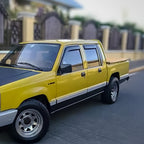 Installed View - Mitsubishi Triton MJ MH (1991-1996): Premium Window Visors
