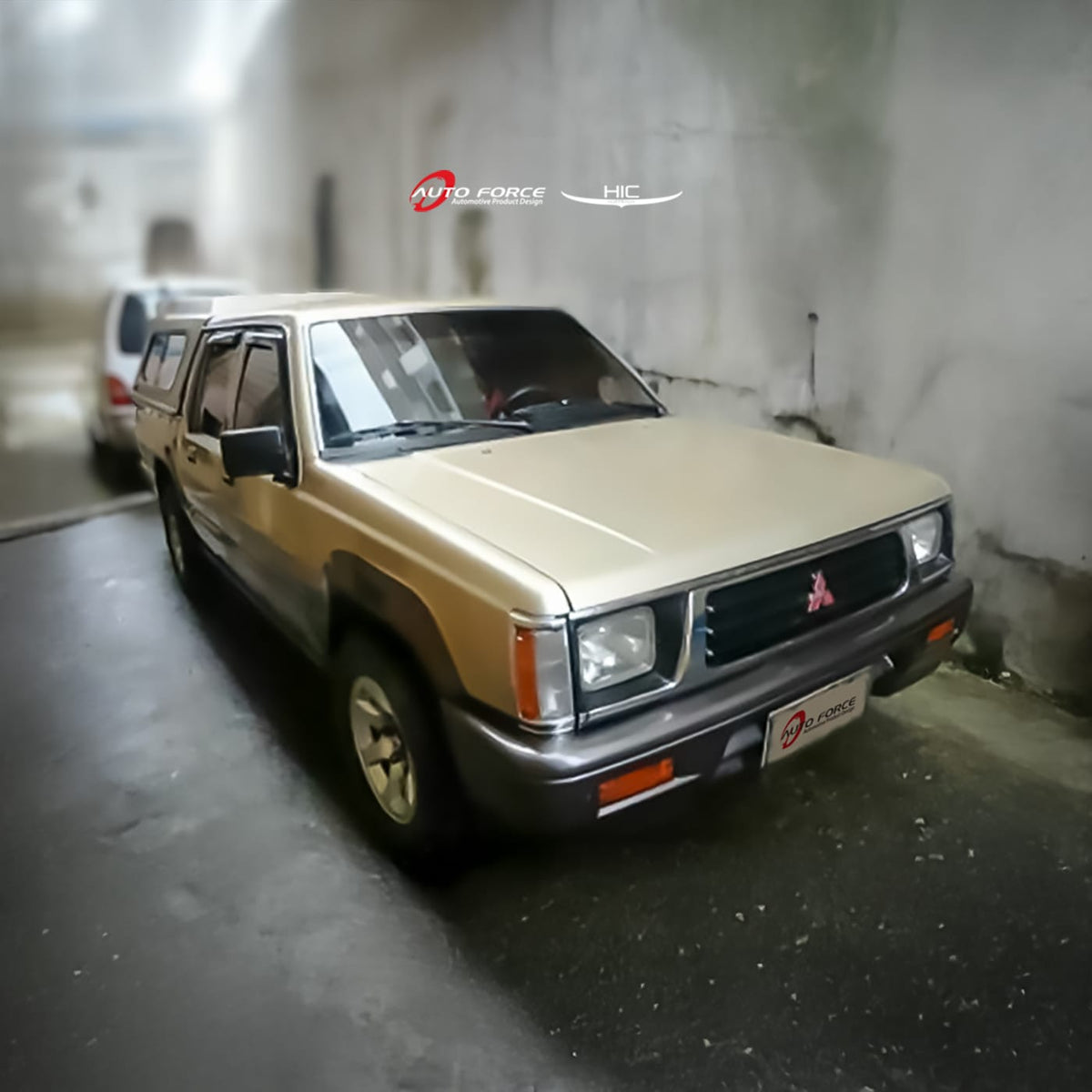 Installed View - Mitsubishi Triton MJ MH (1991-1996): Premium Window Visors