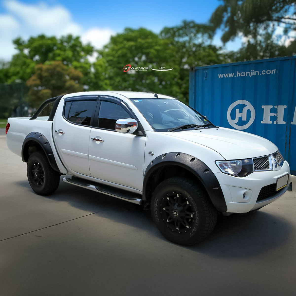 Installed View - Mitsubishi Triton ML / MN Dual Cab (2006-2015): Premium Window Visors