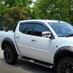 Installed View - Mitsubishi Triton ML / MN Dual Cab (2006-2015): Premium Window Visors