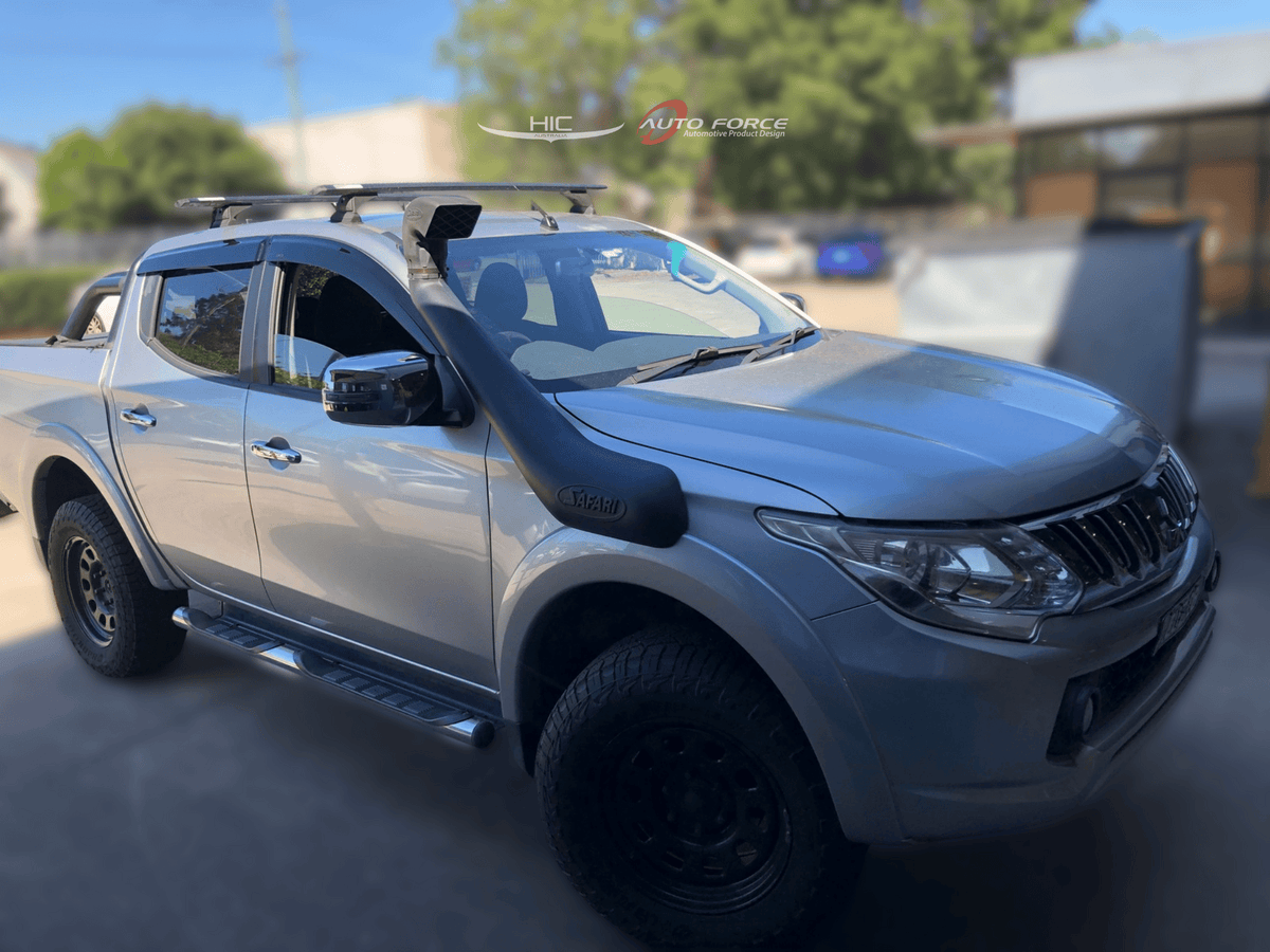 Installed View - Mitsubishi Triton MQ / MR Dual Cab (2015-2023): Premium Window Visors