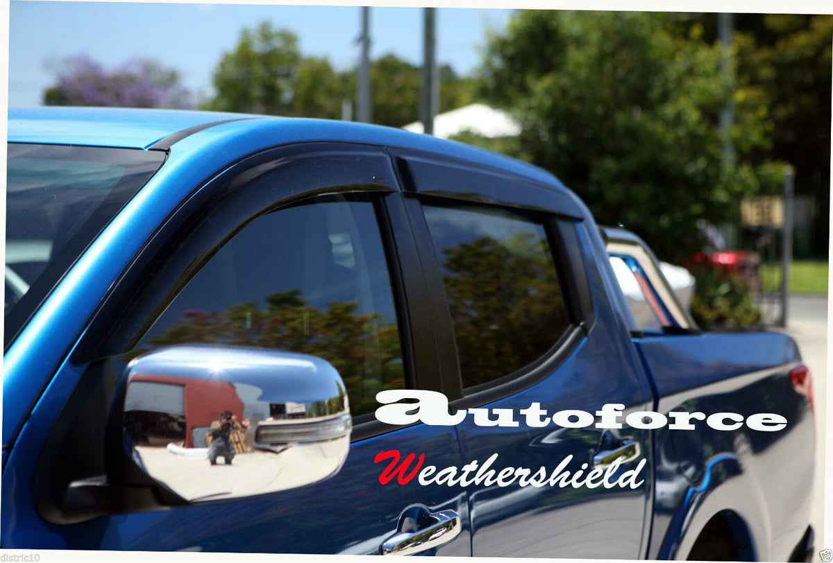 Installed View - Mitsubishi Triton MQ / MR Dual Cab (2015-2023): Premium Window Visors
