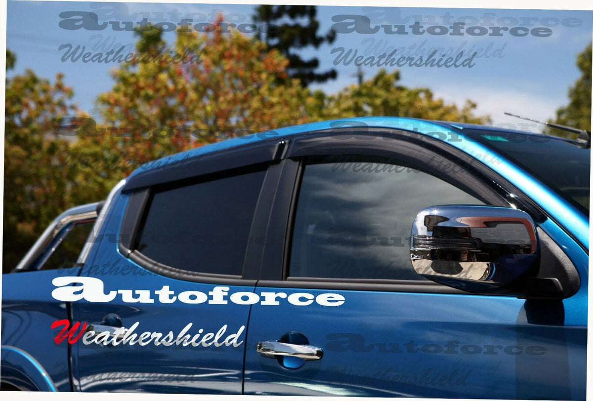 Installed View - Mitsubishi Triton MQ / MR Dual Cab (2015-2023): Premium Window Visors