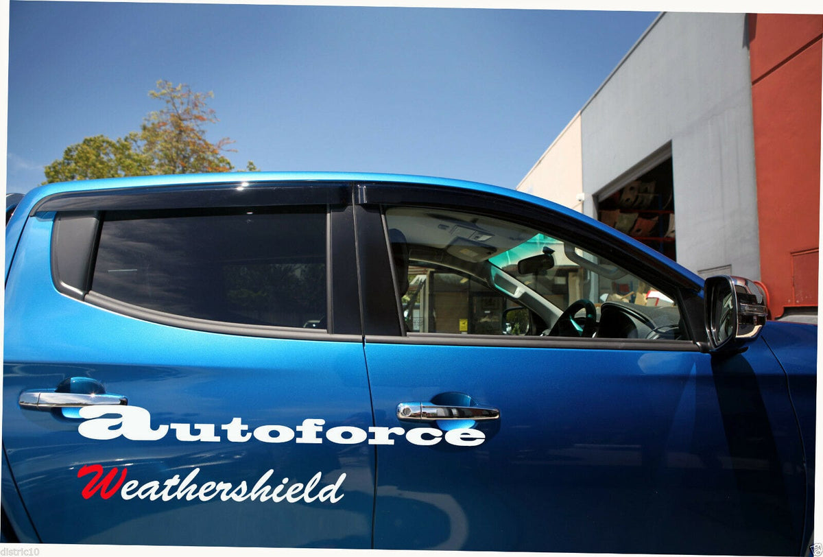 Installed View - Mitsubishi Triton MQ / MR Dual Cab (2015-2023): Premium Window Visors