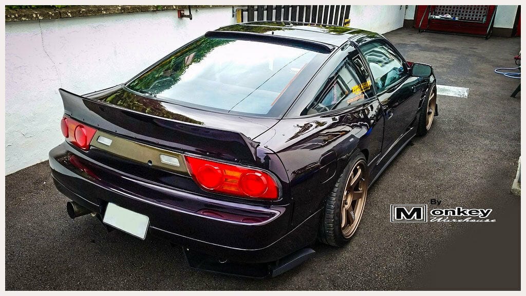 Installed View - Nissan 180SX: Rocket Bunny Style Rear Boot Drift Wing