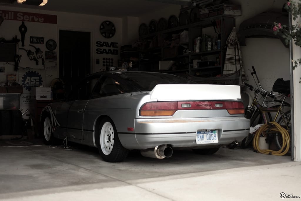 Installed View - Nissan 180SX: Rocket Bunny Style Rear Boot Drift Wing