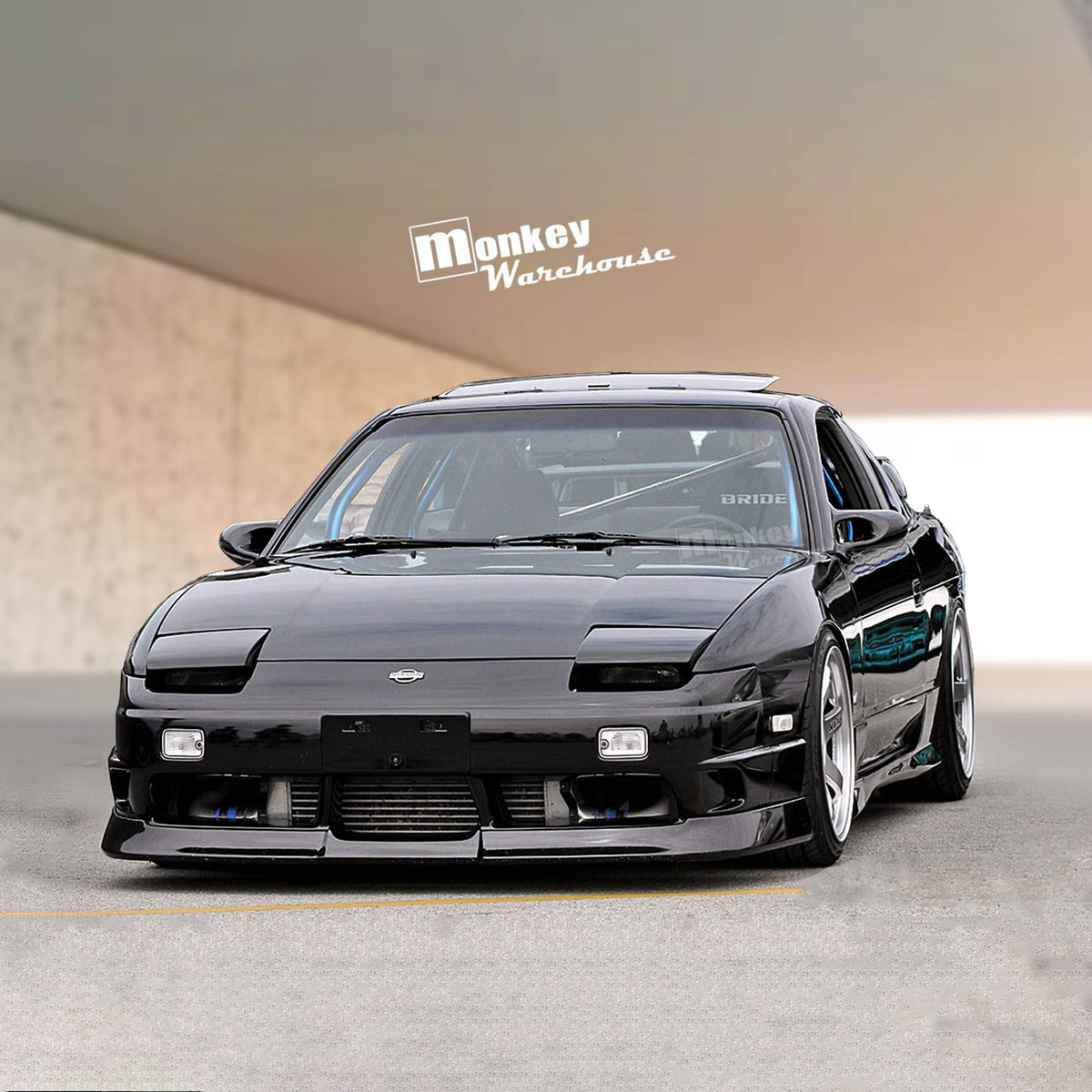 Installed View - Nissan 180SX S13 Coupe: Type-X Style Front Bumper Add-on Lip