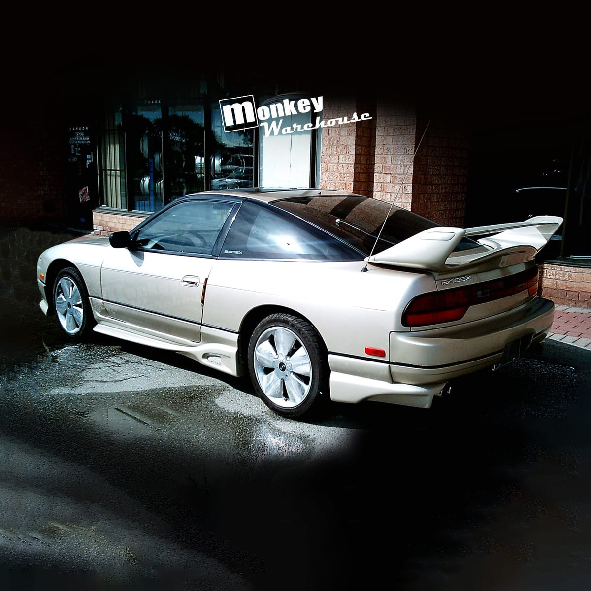 Installed View - Nissan 180SX Silvia S13: Veilside Style Side Skirts