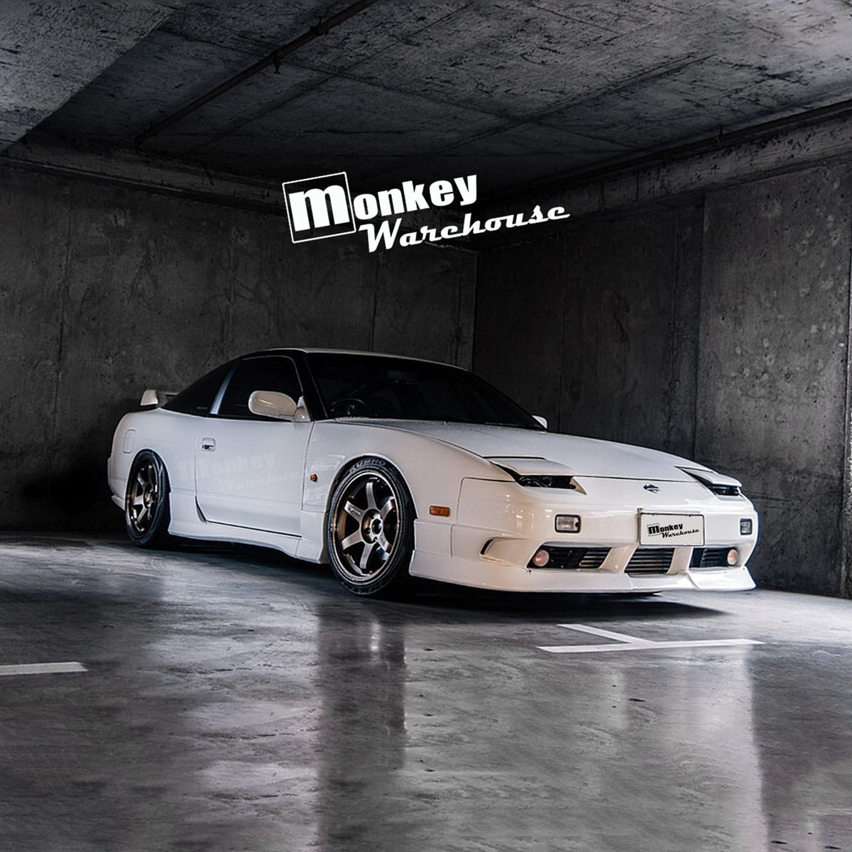 Installed View - Nissan 180SX: Type X Style Front Bumper & Pods