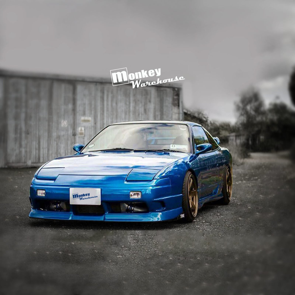 Installed View - Nissan 180SX: Type X Style Front Bumper & Pods