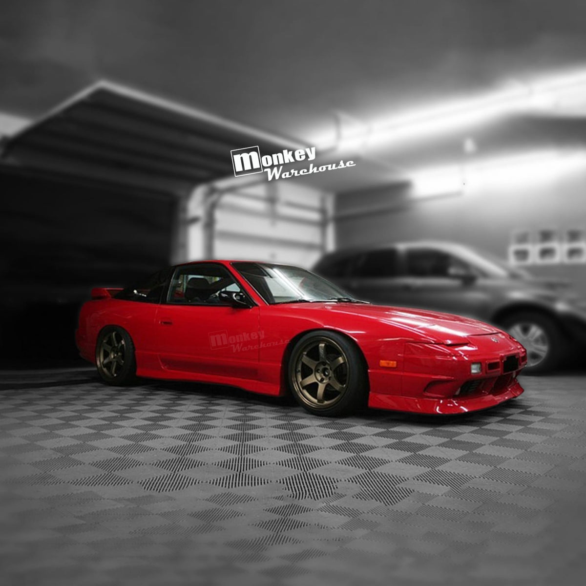 Installed View - Nissan 180SX: Type X Style Front Bumper & Pods