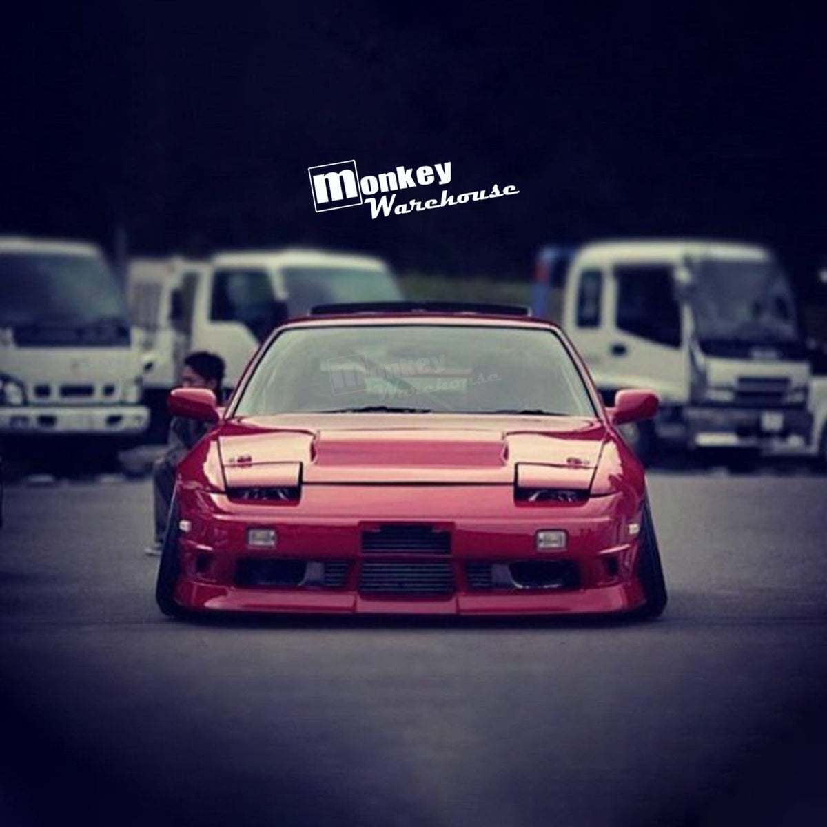 Installed View - Nissan 180SX: Type X Style Front Bumper & Pods