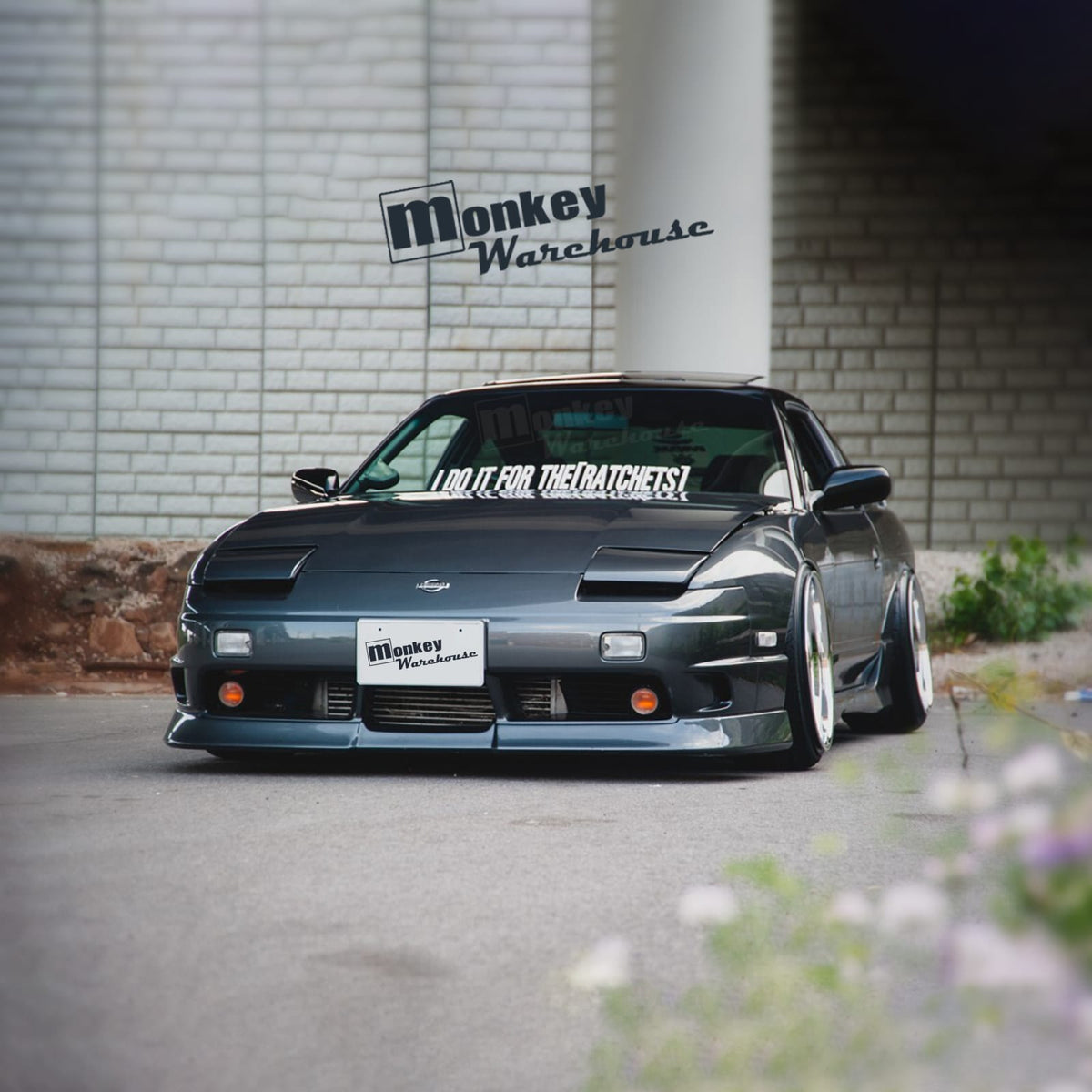 Installed View - Nissan 180SX: Type X Style Front Bumper & Pods