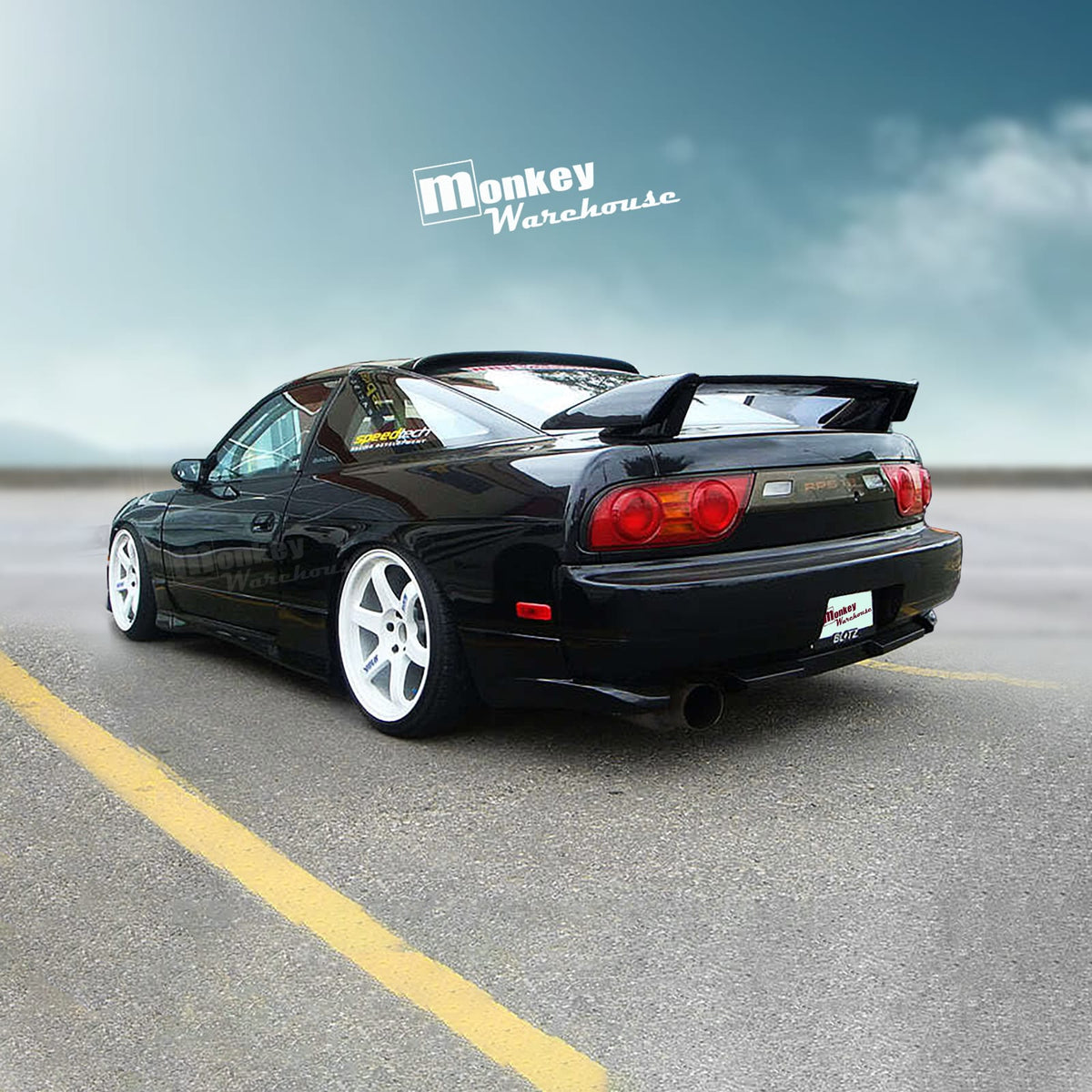 Installed View - Nissan 180SX: Type X Style Rear Bumper Bar Lip Kit