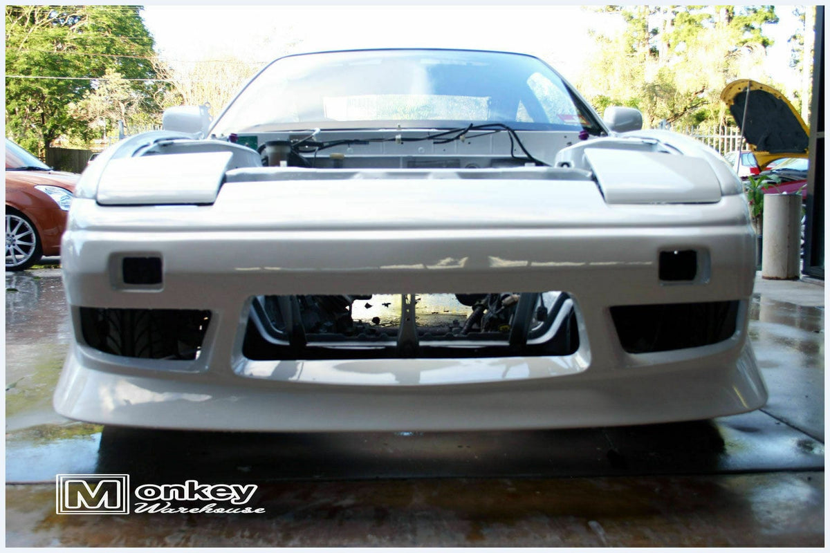 Installed View - Nissan 180SX: Uras Type X Style Front Bumper