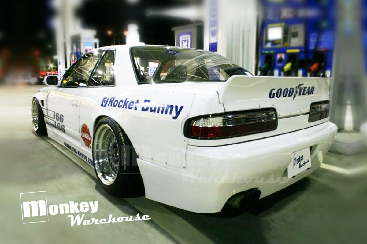 Installed View - Nissan 200SX S13: Rocket Bunny Style Rear Boot Drift Wing