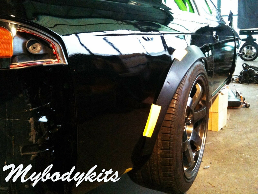Installed View - Nissan 200SX S14: 4-Piece Wheel Flare Set