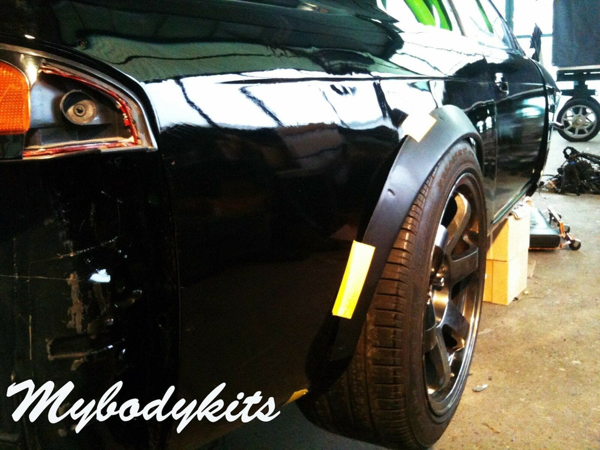Installed View - Nissan 200SX S14: 4-Piece Wheel Flare Set