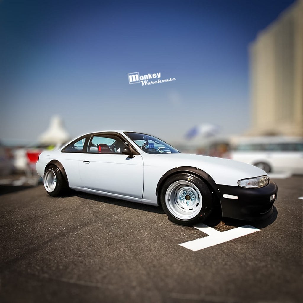 Installed View - Nissan 200SX S14: 4-Piece Wheel Flare Set