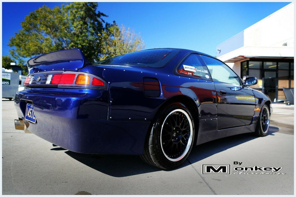 Installed View - Nissan 200SX S14: Rocket Bunny Style Rear Boot Drift Wing