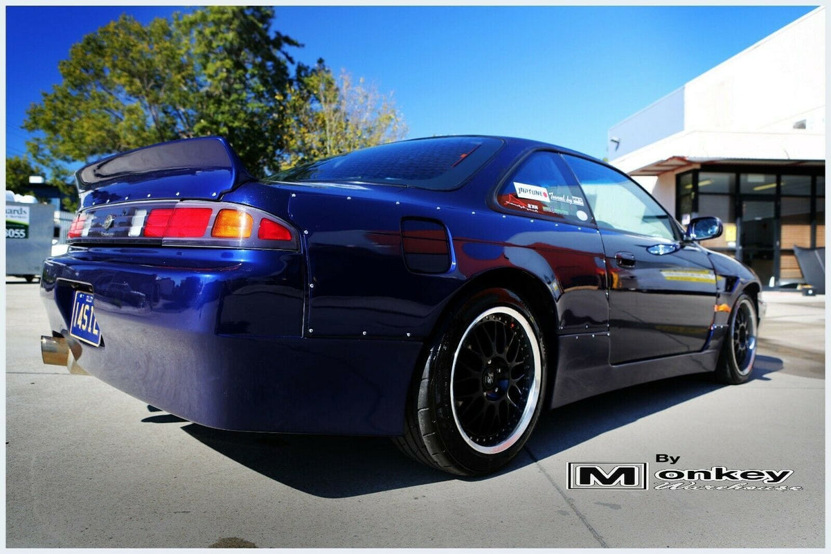 Installed View - Nissan 200SX S14: Rocket Bunny Style Rear Boot Drift Wing