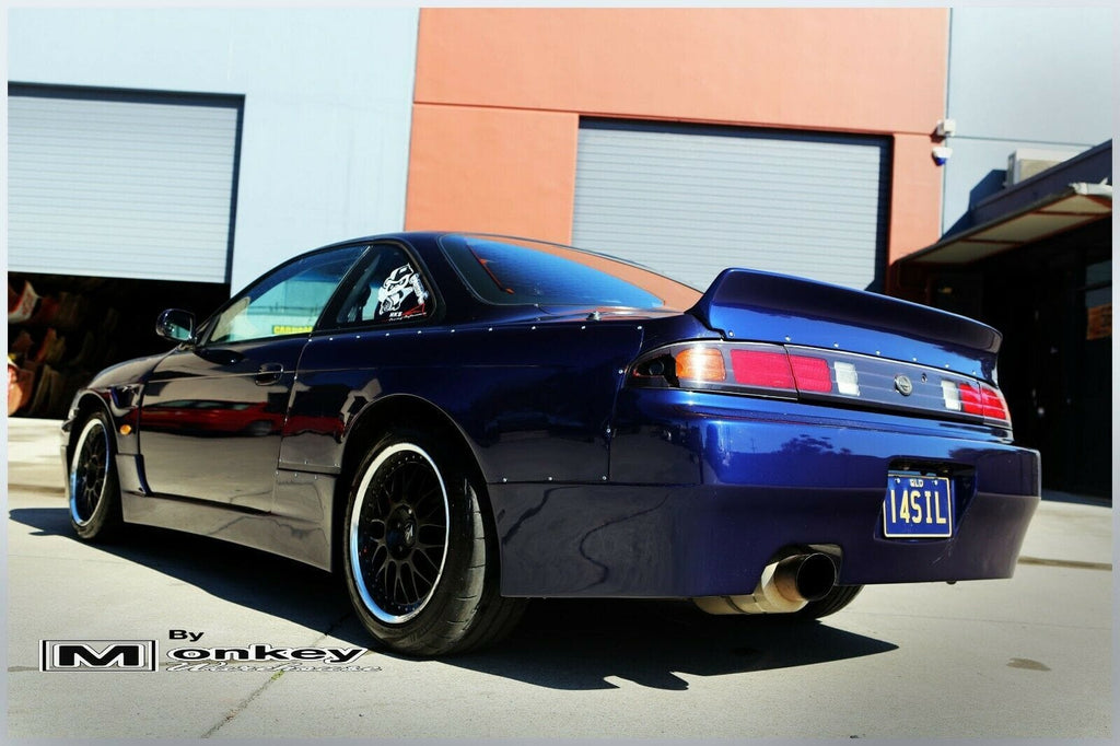 Installed View - Nissan 200SX S14: Rocket Bunny Style Rear Boot Drift Wing