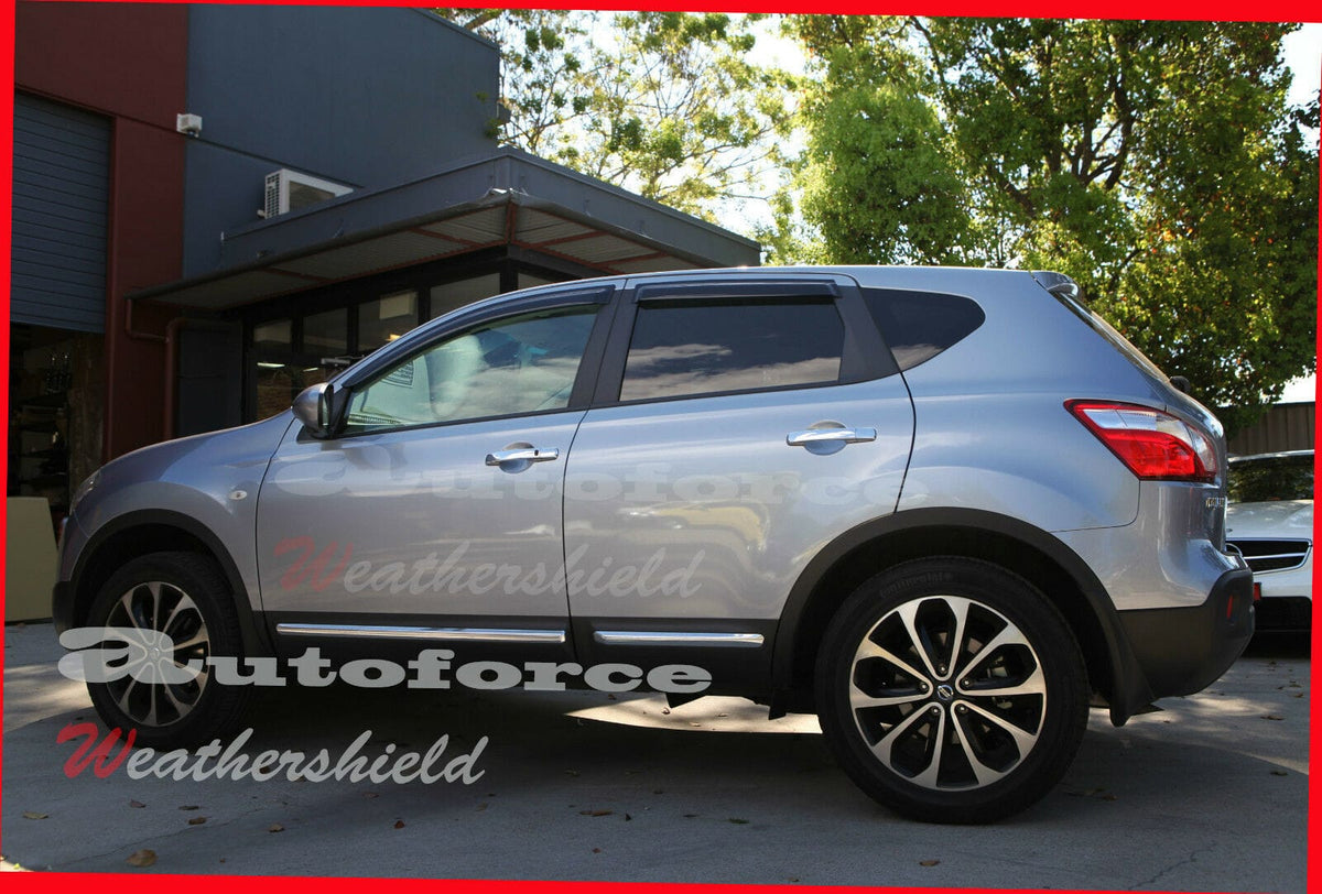 Installed View - Nissan Dualis / Qashqai J10 (2007-2013): Premium Window Visors