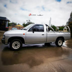 Installed View - Nissan Navara D21 (1986-1996): Premium Window Visors