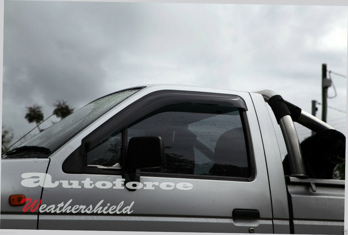 Installed View - Nissan Navara D21 (1986-1996): Premium Window Visors
