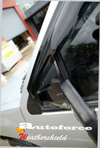 Installed View - Nissan Navara D21 (1986-1996): Premium Window Visors