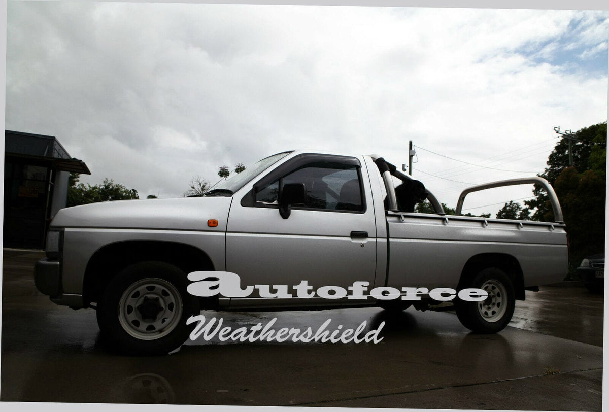 Installed View - Nissan Navara D21 (1986-1996): Premium Window Visors